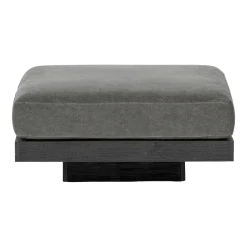 Ottoman en bois noir et aluminium avec coussin fumée 96 x 110 x 43 cm Rudolph - Serax