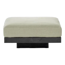 Ottoman en bois noir et aluminium avec coussin sable 96 x 110 x 43 cm Rudolph - Serax