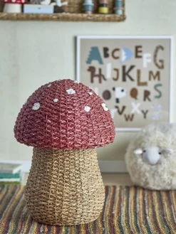Panier champignon en fibres naturelles rouge Corintha -Bloomingville mini