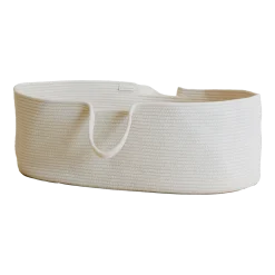 Panier de berceau en coton bio blanc naturel 70x40x25cm Moïse - Metallbude