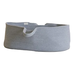 Panier de berceau en coton bio gris 70x40x25cm Moïse - Metallbude