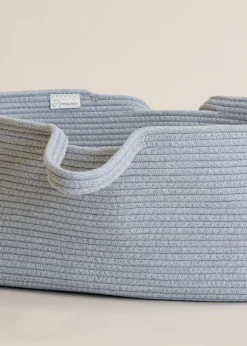 Panier de berceau en coton bio gris 70x40x25cm Moïse - Metallbude