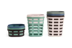 Panier de linge en plastique recyclé bleu 57,5 x 37,5 x 24,5cm Basket - HAY