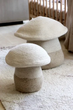 Panier de rangement en coton beige 33 x 38 cm Mushroom - Lorena Canals