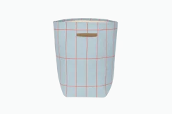 Panier de rangement en coton bio à carreaux bleu et rouge 44 x 56 x 28cm Vibes - Nobodinoz