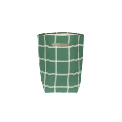 Panier de rangement en coton bio à carreaux vert 44 x 56 x 28 cm Vibes - Nobodinoz