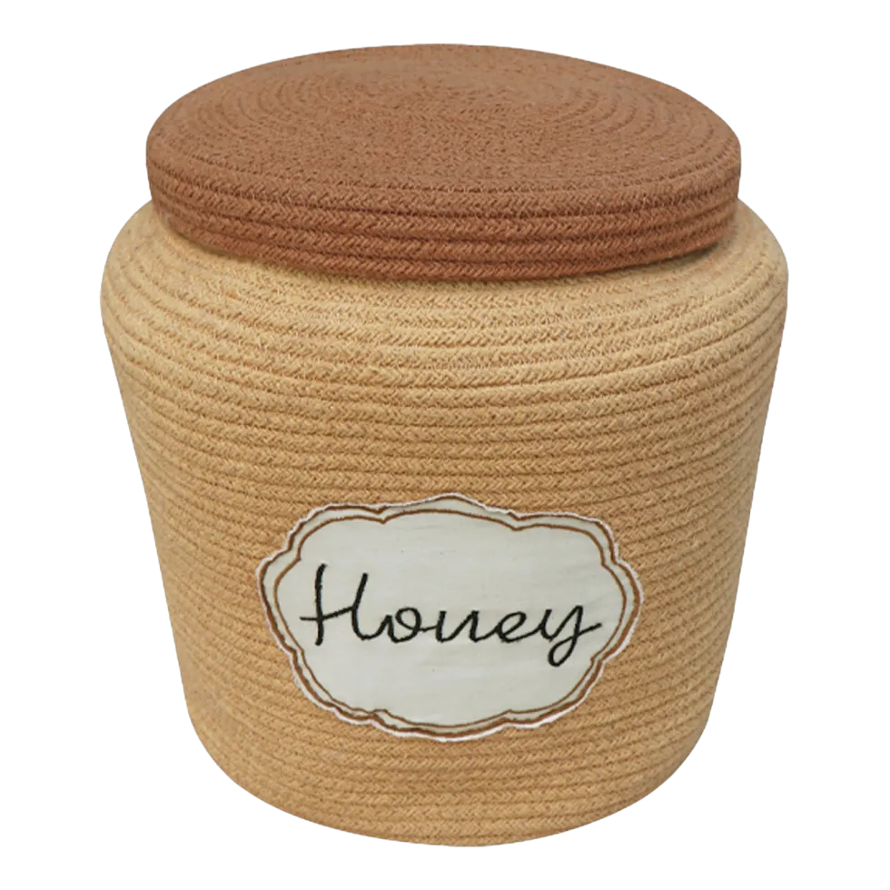 Panier de rangement en coton jaune Honey - Lorena Canals