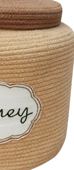 Panier de rangement en coton jaune Honey - Lorena Canals