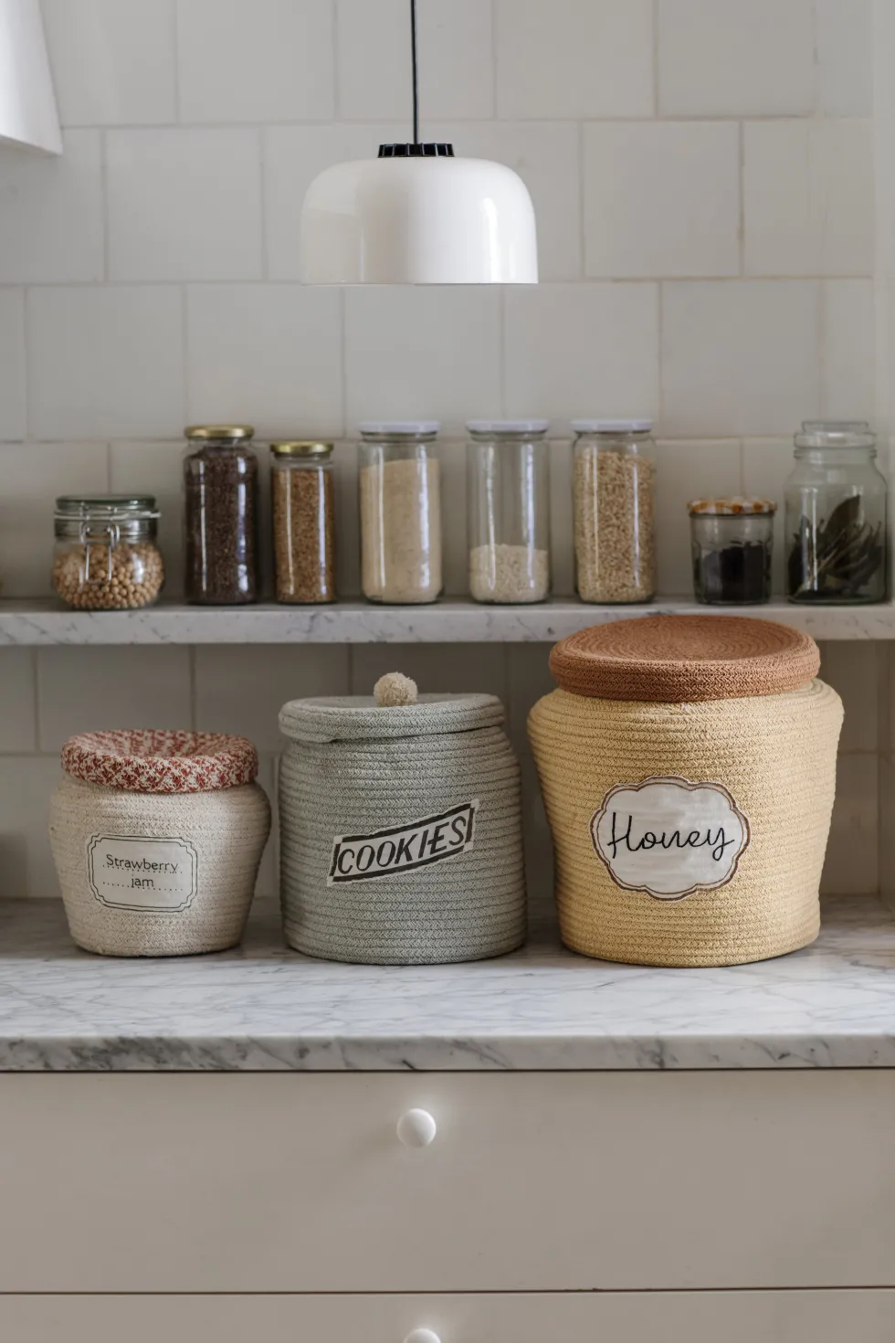 Panier de rangement en coton jaune Honey - Lorena Canals