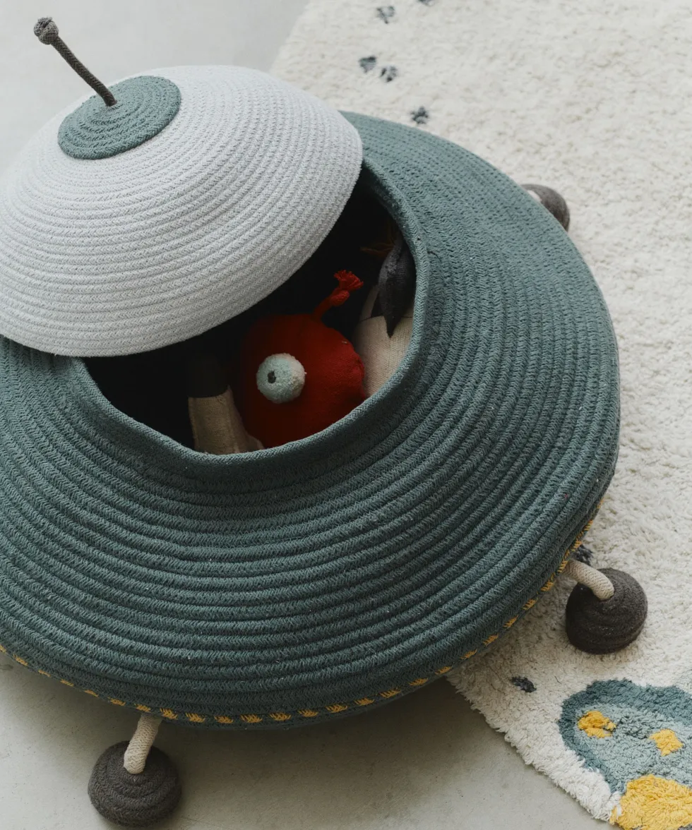 Panier de rangement en coton ufo 62x40cm I want to be an astronaut - Lorena Canals