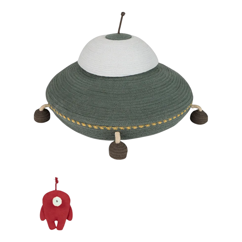 Panier de rangement en coton ufo 62x40cm I want to be an astronaut - Lorena Canals