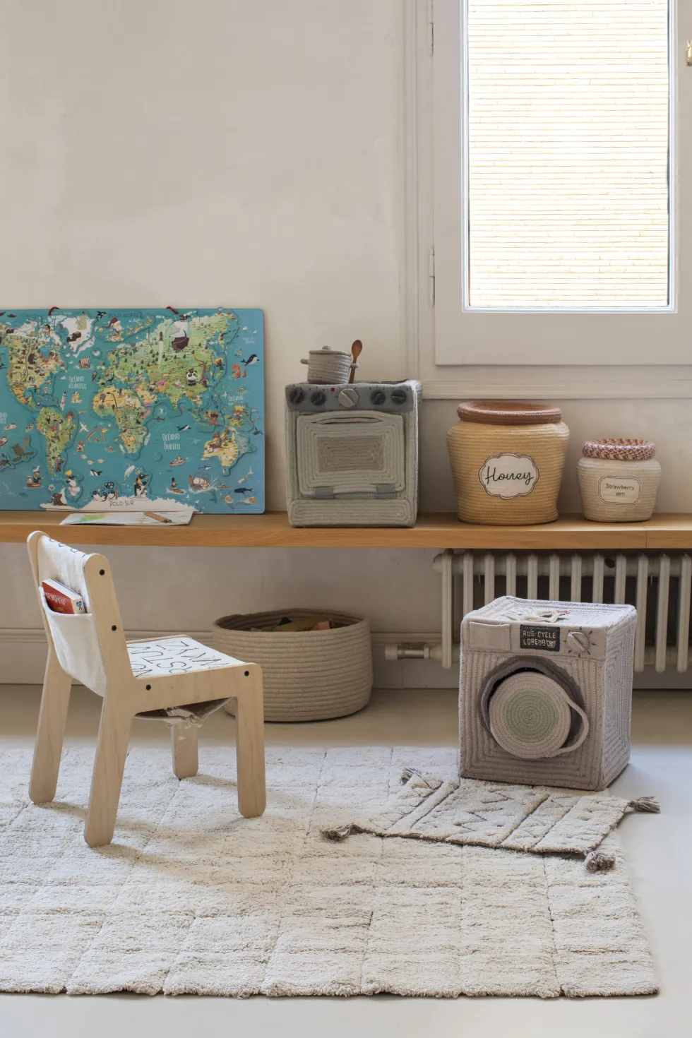 Panier de rangement en polyester 30 x 33 cm Washing machine - Lorena Canals