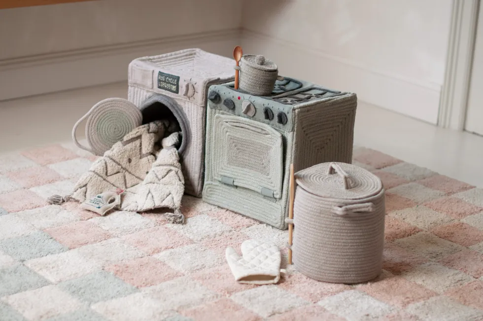 Panier de rangement en polyester 30 x 33 cm Washing machine - Lorena Canals