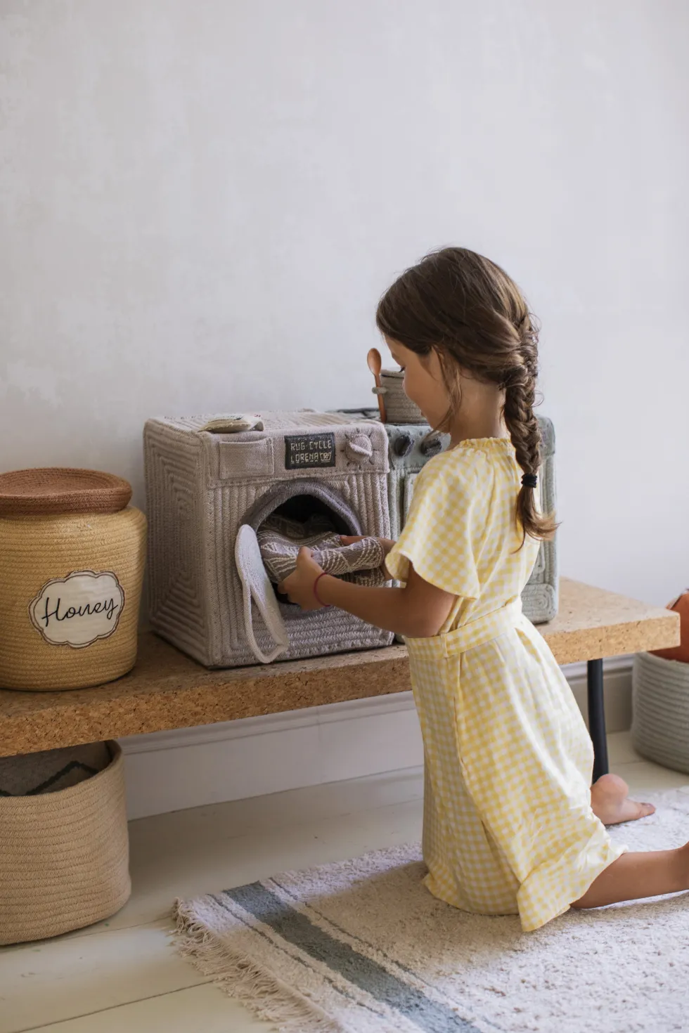 Panier de rangement en polyester 30 x 33 cm Washing machine - Lorena Canals