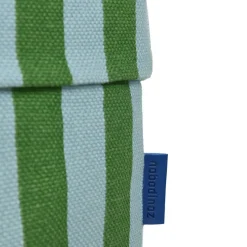 Panier de rangement rond en coton bio à rayures vert et bleu 36 x 47 cm - Nobodinoz