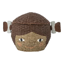 Panier en herbe de bankuan marron Lill W/Lid - Bloomingville Mini