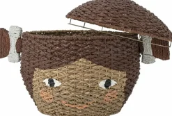 Panier en herbe de bankuan marron Lill W/Lid - Bloomingville Mini