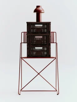 Panier en plastique recyclé bordeaux 26,5 x 34,5 x 14 cm Colour Crate - HAY
