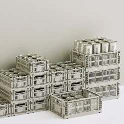 Panier en plastique recyclé gris clair 26,5 x 17 x 10,5 cm Colour Crate - HAY