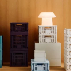 Panier en plastique recyclé gris clair 26,5 x 17 x 10,5 cm Colour Crate - HAY