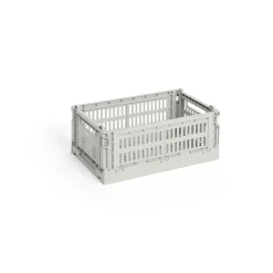 Panier en plastique recyclé gris clair 26,5 x 17 x 10,5 cm Colour Crate - HAY