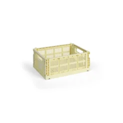 Panier en plastique recyclé jaune clair 26,5 x 34,5 x 14 cm Colour Crate - HAY