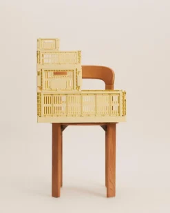 Panier en plastique recyclé jaune clair 26,5 x 34,5 x 14 cm Colour Crate - HAY