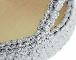 Panier à langer en crochet gris clair et matelas Moses - Happy Moses