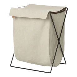 Panier à linge 100% coton structure métallique ficelles de cuir 50 x 65 x 40 Herman - Ferm Living