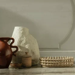 Panier ovale céramique beige 30 x 8,5 x 15 cm - Ferm Living