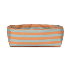 Panier à pain en coton bio à rayures orange et bleu 28 x 16 x 10 cm - Nobodinoz