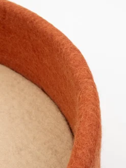 Panier rond pour chat en laine rouille et beige 40cm Lora - Myfelt