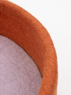 Panier rond pour chat en laine rouille et lavande 40cm Lora - Myfelt