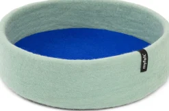 Panier rond pour chien en laine bleu et turquoise 40cm Fine - Myfelt