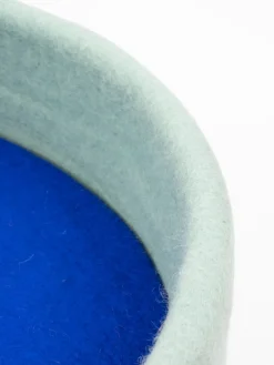 Panier rond pour chien en laine bleu et turquoise 40cm Fine - Myfelt