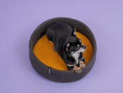Panier rond pour chien en laine marron et anthracite 40cm Kuno - Myfelt