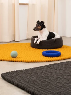 Panier rond pour chien en laine ocre et anthracite 40cm Kuno- Myfelt
