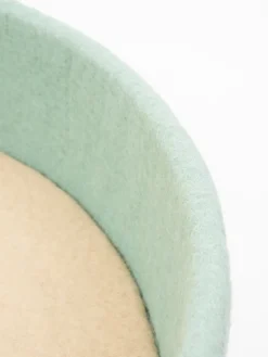 Panier rond pour chien en laine turquoise et beige 60cm Fine - Myfelt