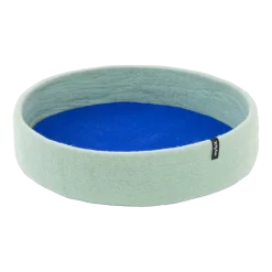 Panier rond pour chien en laine turquoise et bleu royal 60cm Fine - Myfelt