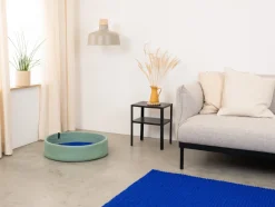 Panier rond pour chien en laine turquoise et bleu royal 60cm Fine - Myfelt