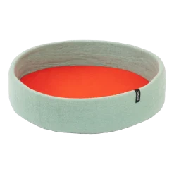 Panier rond pour chien en laine turquoise et orange 60cm Fine - Myfelt