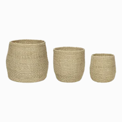 3 Paniers en abaca naturel - Hübsch