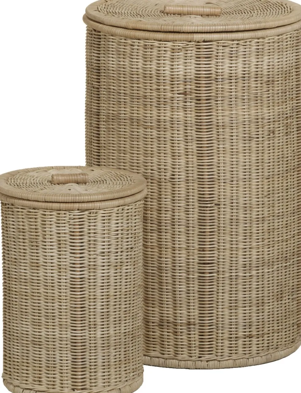 2 Paniers à linge ronds en rotin - KOK