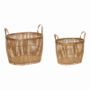 2 Paniers ronds en bambou avec anse - Hübsch