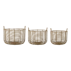 3 Paniers ronds en polyrotin naturel Mekkel - Bloomingville