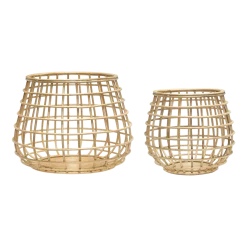 2 Paniers ronds en rotin naturel Energy - Hübsch