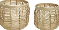 2 Paniers ronds en rotin naturel Luna - Hübsch