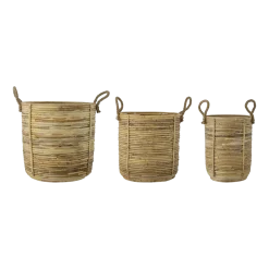 3 Paniers ronds en rotin naturel Tesser - Bloomingville
