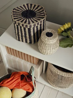 3 Paniers tissés en fibre naturelle verte Lykke - Broste Copenhagen