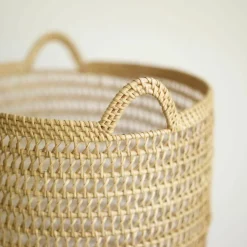 2 Paniers tressés en rotin avec anse